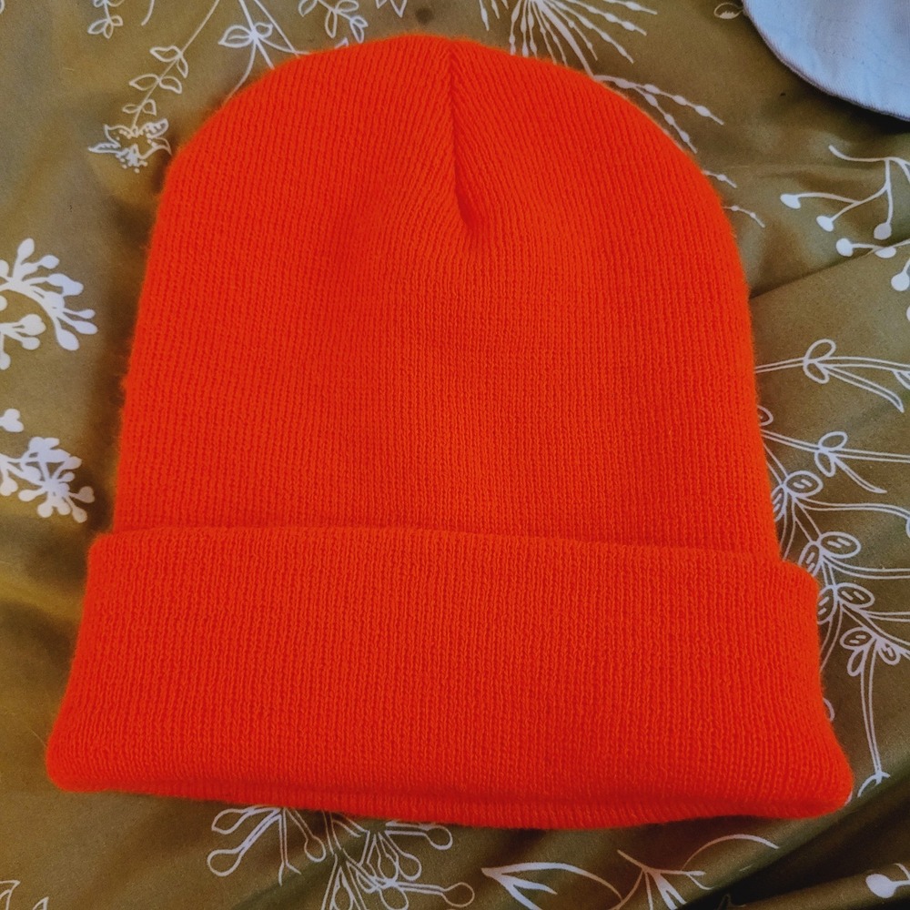 Wigwam Neon Orange Knit Beanie Hat High Visibility Safety Winter Cap Unisex NWOT